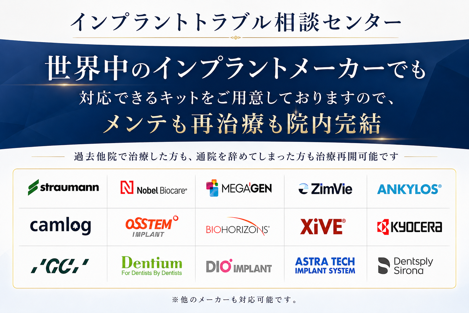 インプラントでお困りの方いらっしゃいませんか？